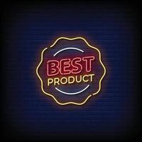 neon teken het beste Product met steen muur achtergrond vector illustratie