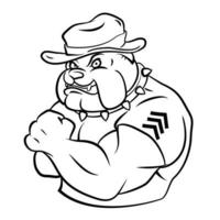 bulldog veiligheid tekenfilm schetsen vector