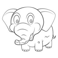 weinig olifant tekenfilm schetsen vector