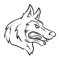 wolf hoofd schetsen illustratie vector