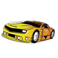 geel super auto illustratie vector