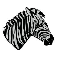 zebra hoofd kant visie illustratie vector