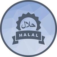 halal sticker laag poly achtergrond icoon vector