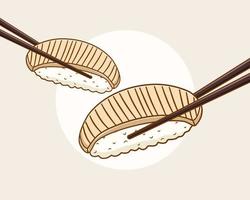 hirame sushi tekenfilm illustratie vector