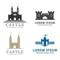 kasteel logo sjabloon vector symbool pictogram ontwerp