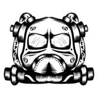 gas- masker en diep duiker helm, vector illustratie geschikt voor logo, sticker en anderen