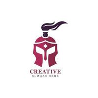 spartaans helm logo ontwerp sjabloon inspiratie pro vector