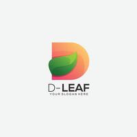 d blad logo ontwerp helling illustratie vector