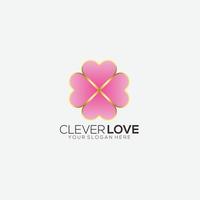 knap liefde ontwerp helling kleur icoon logo vector