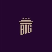bg eerste monogram logo ontwerp voor advocatenkantoor advocaten met pijler vector beeld