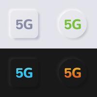 5g internet verbinding icoon set, veelkleurig neumorfisme knop zacht ui ontwerp voor web ontwerp, toepassing ui en meer, knop, vector. vector