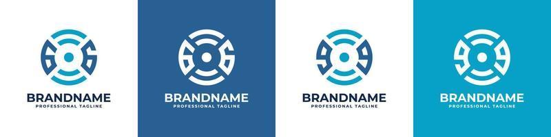 brief gg globaal technologie monogram logo, geschikt voor ieder bedrijf met g of gg initialen. vector