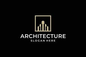 architectuur modern inwoner logo vector