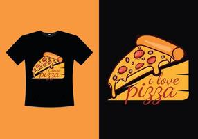 modern pizza t-shirt afdrukken sjabloon ontwerp. tekenfilm pizza bokser knal kunst stijl. pizza snijder terreur, sticker, web, banier, kaart, poster, en telefoon behang vector