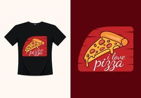 modern pizza t-shirt afdrukken sjabloon ontwerp. tekenfilm pizza bokser knal kunst stijl. pizza snijder terreur, sticker, web, banier, kaart, poster, en telefoon behang vector