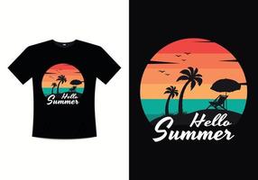 zomer strand lijn verontrust vector t-shirt ontwerp met palm bomen silhouet illustratie, voor t-shirt afdrukken en andere toepassingen.