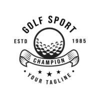 retro wijnoogst golf, professioneel golf bal logo sjabloon ontwerp, golf kampioenschap vector
