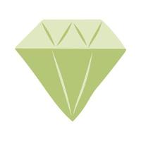 groen gefacetteerd kristal getrokken door hand. valentijnsdag dag kaart. vector illustratie
