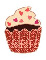 zoet single cupcakes. romig muffins met decoratie. heerlijk voedsel. banketbakkerij. vector illustratie van zoet gebakjes Aan een wit achtergrond. illustratie voor een ansichtkaart