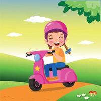 tekenfilm levering jongen rijden een scooter vector