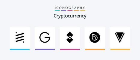 cryptogeld glyph 5 icoon pak inclusief peer munt . crypto munteenheid. munt . crypto . verschuiving. creatief pictogrammen ontwerp vector