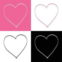 hand- getrokken stijl liefde harten voor Valentijnsdag dag vector