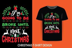 Kerstmis afdrukken klaar t-shirt ontwerp vector