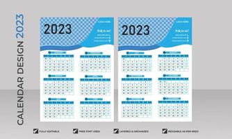 gemakkelijk een pagina kalender sjabloon voor jaar 2023 vector