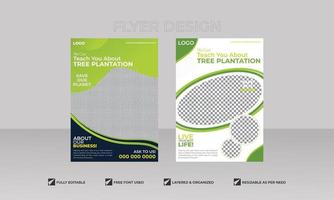 eco folder, poster, brochure, tijdschrift sjabloon omslag. modern groen blad, milieu vector ontwerp