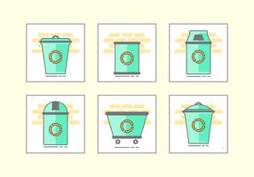 Groene afvalbak Icon Set vector