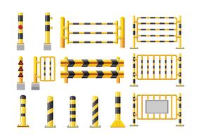 Gedetailleerde afbeelding van een vangrail instellen vector