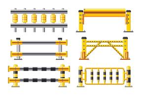 Gedetailleerde afbeelding van een vangrail instellen vector