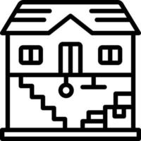 lijn icoon voor kelder, kelder, ondergronds, opslag, huis, zolder, privaat, architectuur, gebouw, huisje ,eigenschap, trap,symbool,vorm,teken,pictogram,illustratie,pictogram vector