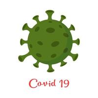 coronavirus cellen of bacterie molecuul. virus covid-19 cel in bolvormig vorm met lang antennes. vector vlak illustratie Aan wit achtergrond.