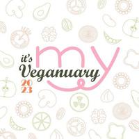 mijn veganist 2023 vector illustratie geïsoleerd Aan wit achtergrond