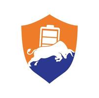 stier accu vector logo ontwerp sjabloon. sterk energie logo concept.