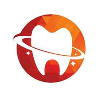 tandheelkundig planeet vector logo ontwerp. tandheelkunde kliniek vector logo concept.