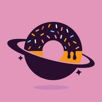 planeet donuts logo sjabloon ontwerp. uniek bakkerij logotype ontwerp sjabloon. vector