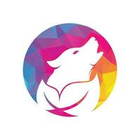 blad wolf logo ontwerp. natuur wolf logo ontwerp icoon vector. vector