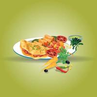gezond voedsel en traditioneel restaurants, Koken, menu, vector illustratie