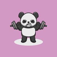 schattig panda training tekenfilm illustratie vector
