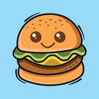 illustratie van hamburger - belegd broodje vector - hamburger maaltijd tekening