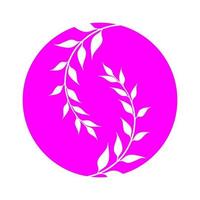 blad natuur logo icoon roze ontwerp vector illustratie