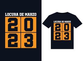 plaats de Marzo 2023 illustraties voor drukklare t-shirts ontwerp vector