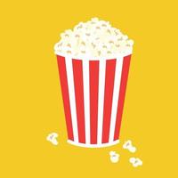 popcorn in rood doos. eten voor bioscoop of film. vector illustratie.