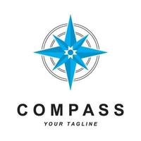 kompas logo vector met leuze sjabloon