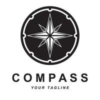 kompas logo vector met leuze sjabloon