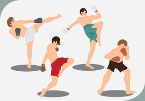 Muay Thai Pose Vectors