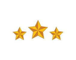 47 drie gouden sterren. ster pictogrammen Aan wit achtergrond. vijfpuntig glimmend ster voor beoordeling. afgeronde hoeken vector