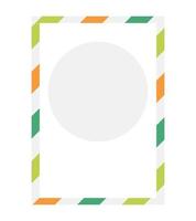 groen en oranje gestreept kader met blanco cirkel brochure element ontwerp. vector illustratie met leeg kopiëren ruimte voor tekst. bewerkbare vorm voor poster decoratie. creatief en aanpasbare kader